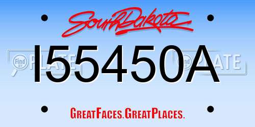 I55450A South Dakota License Plate