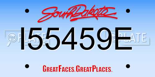 I55459E South Dakota License Plate
