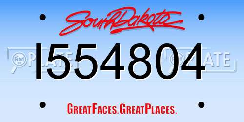 I554804 South Dakota License Plate