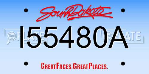 I55480A South Dakota License Plate