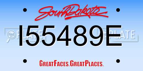 I55489E South Dakota License Plate