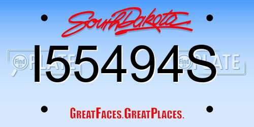 I55494S South Dakota License Plate