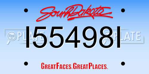I55498I South Dakota License Plate