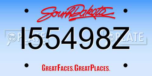 I55498Z South Dakota License Plate