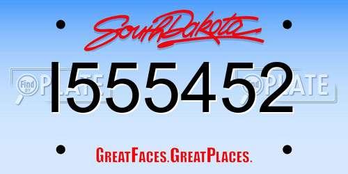 I555452 South Dakota License Plate