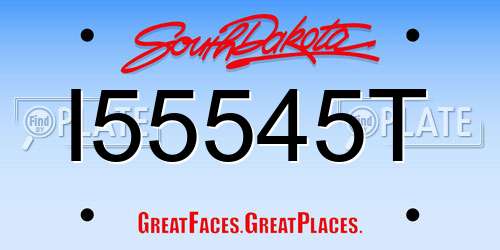 I55545T South Dakota License Plate