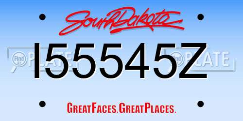 I55545Z South Dakota License Plate