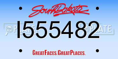 I555482 South Dakota License Plate