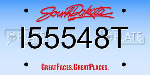 I55548T South Dakota License Plate