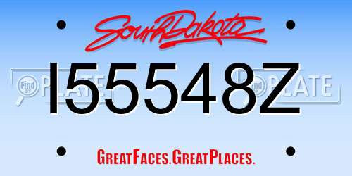 I55548Z South Dakota License Plate