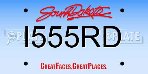 I555RD South Dakota License Plate
