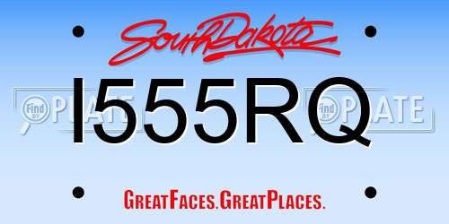 I555RQ South Dakota License Plate