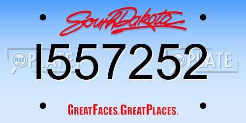 I557252 South Dakota License Plate