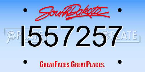 I557257 South Dakota License Plate