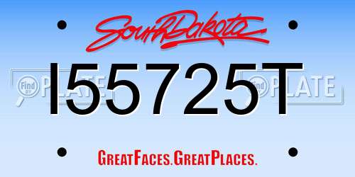 I55725T South Dakota License Plate