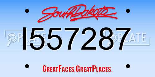 I557287 South Dakota License Plate