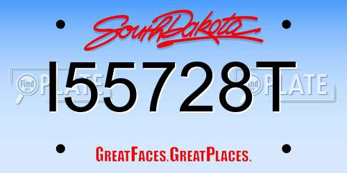 I55728T South Dakota License Plate