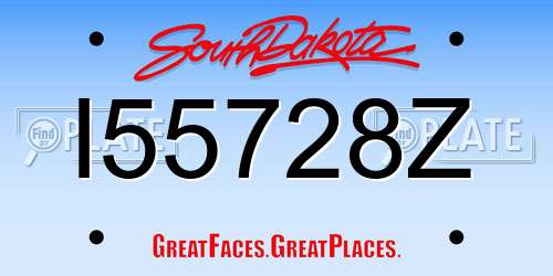 I55728Z South Dakota License Plate