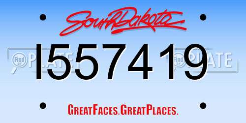I557419 South Dakota License Plate