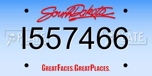 I557466 South Dakota License Plate