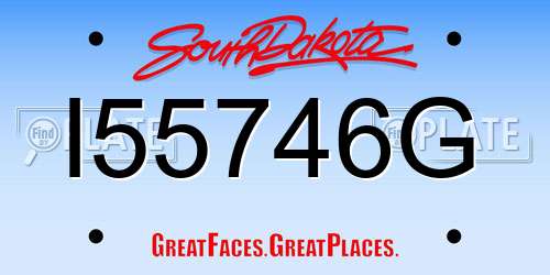 I55746G South Dakota License Plate