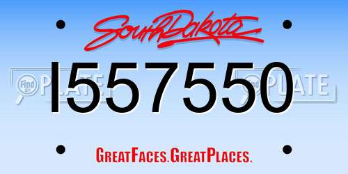 I557550 South Dakota License Plate