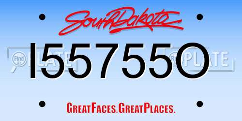 I55755O South Dakota License Plate