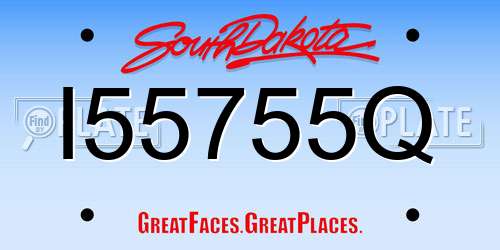 I55755Q South Dakota License Plate