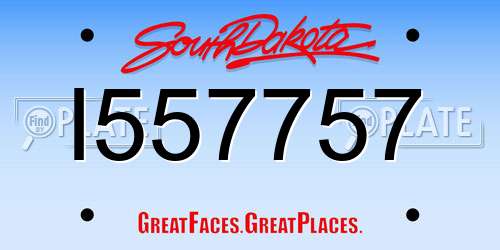I557757 South Dakota License Plate