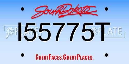 I55775T South Dakota License Plate