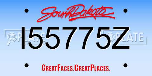 I55775Z South Dakota License Plate
