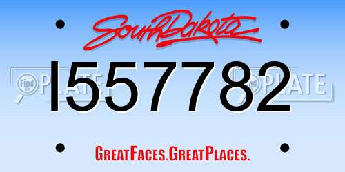 I557782 South Dakota License Plate