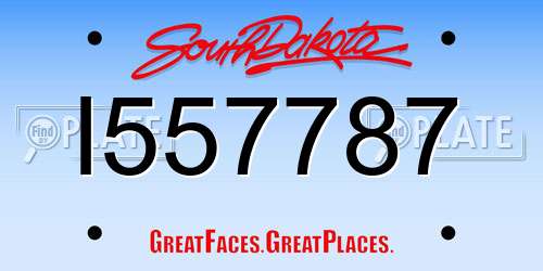 I557787 South Dakota License Plate