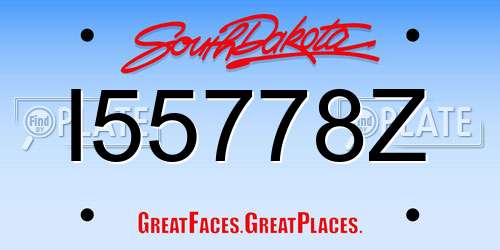 I55778Z South Dakota License Plate