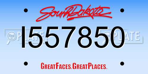I557850 South Dakota License Plate
