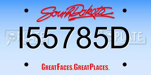 I55785D South Dakota License Plate