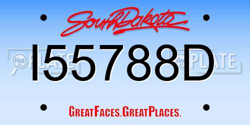 I55788D South Dakota License Plate