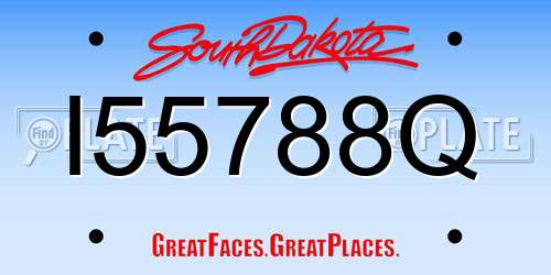 I55788Q South Dakota License Plate