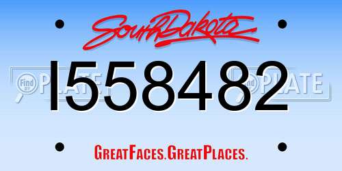 I558482 South Dakota License Plate