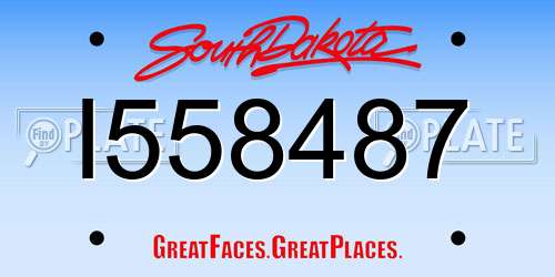 I558487 South Dakota License Plate