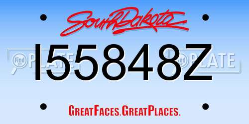 I55848Z South Dakota License Plate