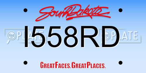 I558RD South Dakota License Plate