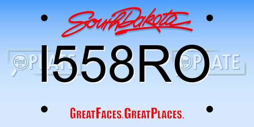 I558RO South Dakota License Plate