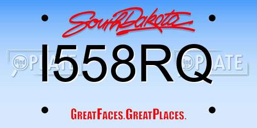 I558RQ South Dakota License Plate