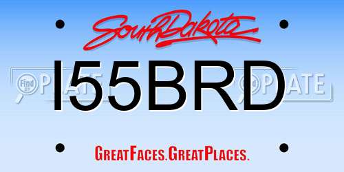 I55BRD South Dakota License Plate
