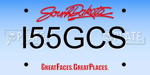 I55GCS South Dakota License Plate