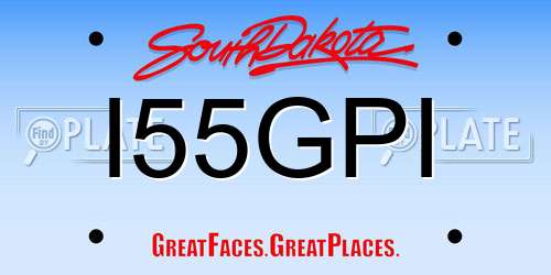 I55GPI South Dakota License Plate