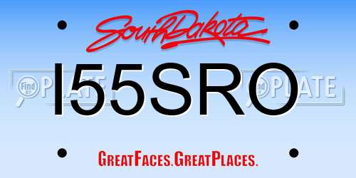 I55SRO South Dakota License Plate