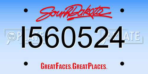 I560524 South Dakota License Plate