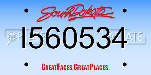 I560534 South Dakota License Plate